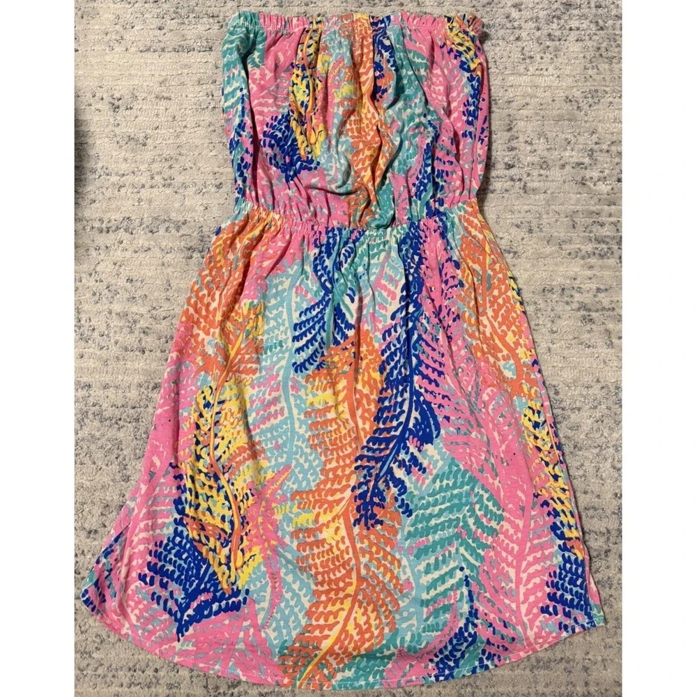 Lilly Pulitzer Windsor Strapless Dress -Electric Feel Size XS coverup Beachy - Picture 9 of 16